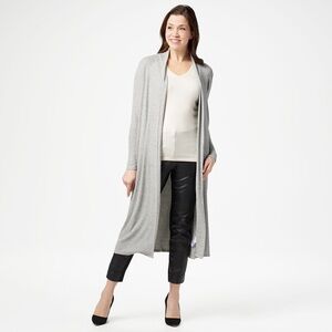 EUC Lisa Rinna Collection Gray Duster Cardigan Size Large